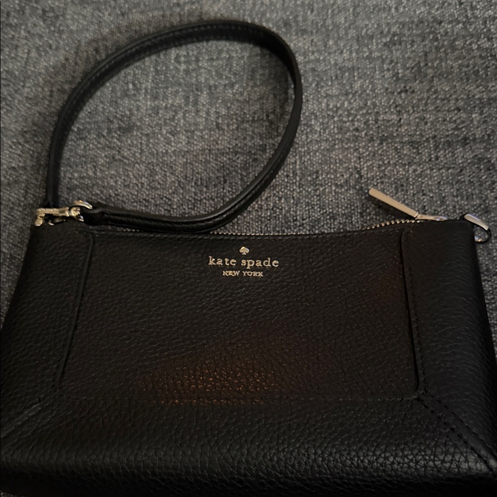 Kate Spade Black Pebbled Leather Wristlet